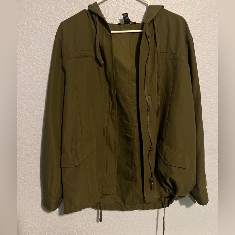 Olive Green Hooded Jacket